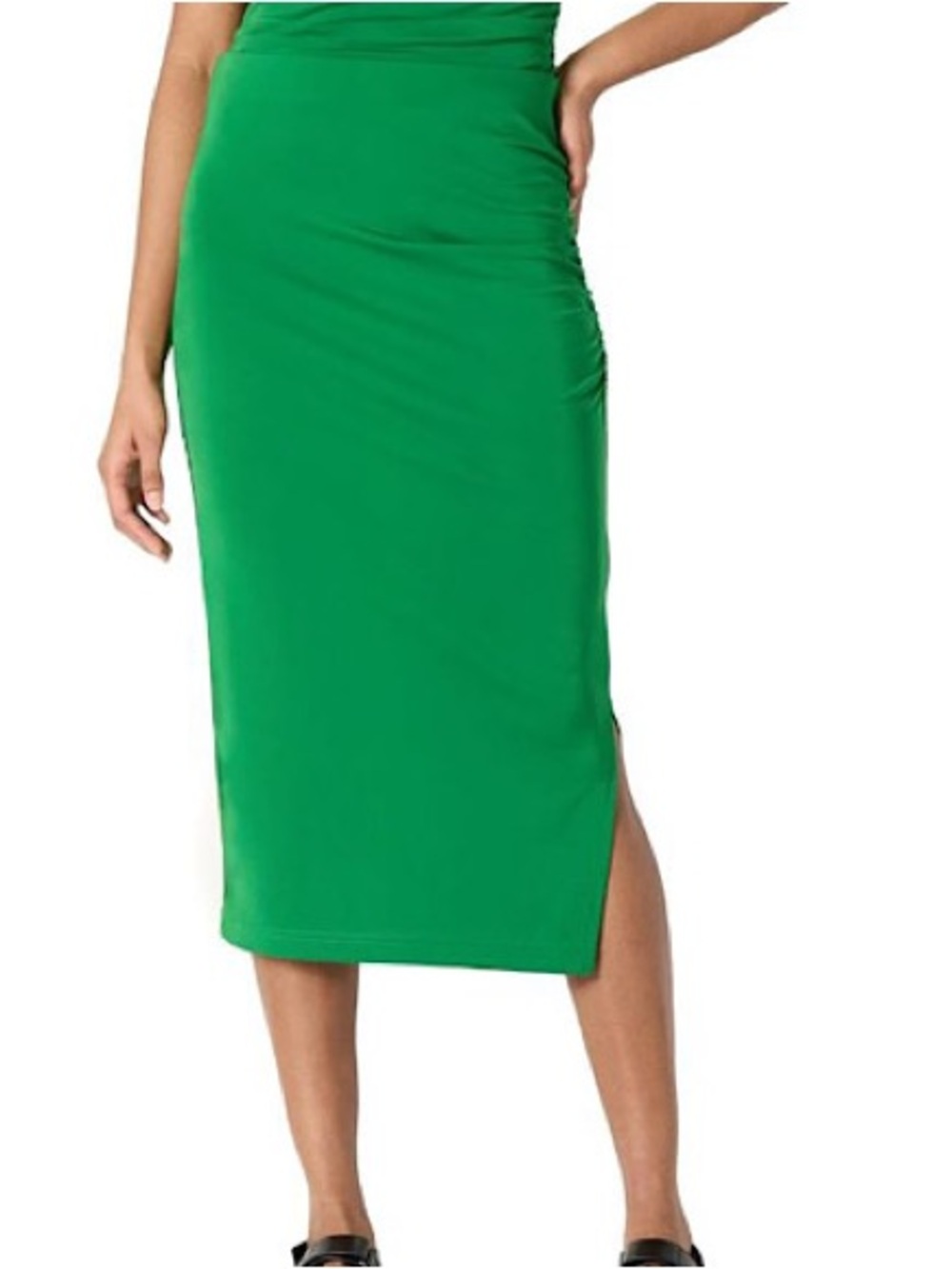 Amazon Essentials Midi Ruched Knit Skirt Women’s US Size XXL Emerald Green